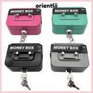 ORIENTLIIY Cash Box, Metal Lockable Money Box, Portable Security Sturdy Handles with Coin Slot Coin 