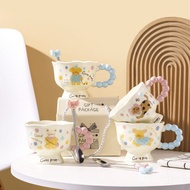 Ins Style Influencer Bear Mug High-value Cup Ceramic Water Cup Girl Birthday Gift Souvenir T0E6