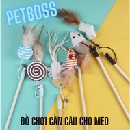 PC089 LUXURY WOODEN FISHING ROD TOY FOR CATS, CAT TOYS, PET TOYS