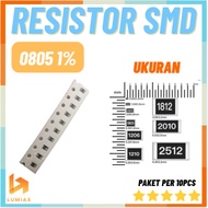 SMD Resistor Package 10 Pcs 2012 / 0805 1% 8K2, 9K1, 10K, 11K, 12K, 16K, 20K, 22K, 27K, 39K