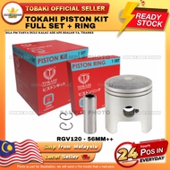 TOKAHI PISTON KIT RGV120 SIZE (56MM) STD,0.25,0.50,0.75,1.00, 1.25,1.50,1.75,2.00. RGV 120