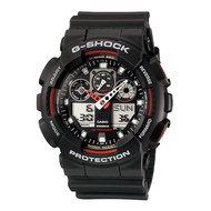 CASIO ORIGINAL - CASIO G-Shock GA - GA-100-1A4 - MEN - Hitam Merah - Resin - Jam dunia JD17 # Jam Ta