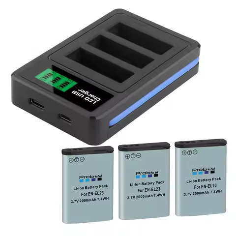 EN-EL23 ENEL23 EN EL23 Battery +LCD USB Charger For Nikon COOLPIX P900, P610, P600, B700, S810c Came