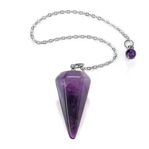Natural Amethysts Crystal Pendulum for Divination Reiki Faceted Point Gem Stone Reiki Healing Clear 