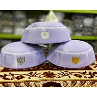 CODE R7B KopiahPeci A5 Ameen large square motif shiny purplish white Ameen Exclusive