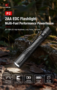 ไฟฉายทรงปากกา KLARUS P2 EDC Multi-Fuel Performance พร้อมแบตชาร์จ 1800mAh หรือแบต AA 2 ก้อน