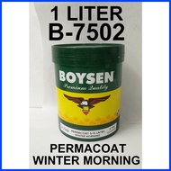 ▨ ▮ ▟ BOYSEN B-7502 PERMACOAT SEMI GLOSS LATEX WINTER MORNING 1 LITER ----------------- 1 LITER B75