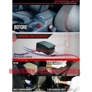 HITAM Hand armrest / console box Black + usb V2 otoproject Xpander