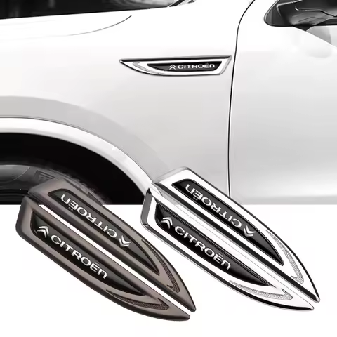 Car 3D Metal Logo Side Body Fender Sticker Car Decoration For Citroen C3 C4 Picasso C4L CELYSEE Berl