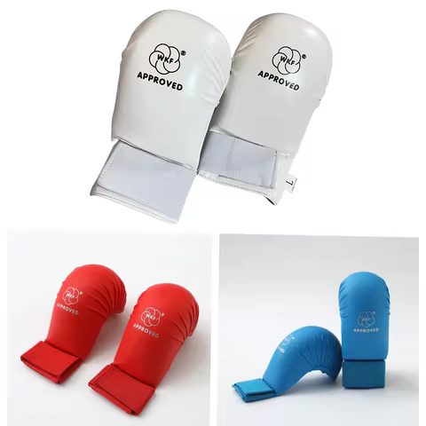Karate Gloves WKF Approved Thickened Punching Mitts for Martial Arts Taekwondo Kickboxing Muay Thai 