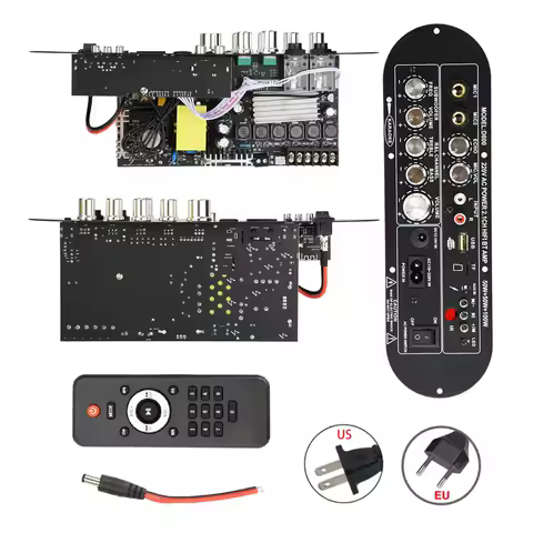 D800 2.1-Channel Bluetooth Amplifier Board 50W+50W+100W High-Power Output with Bluetooth 5.0 AUX+MIC