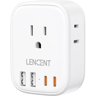 LENCENT Multi Plug Outlet Extender with USB, 4 AC Electrical Outlet Expander with 4 USB Charger Cube