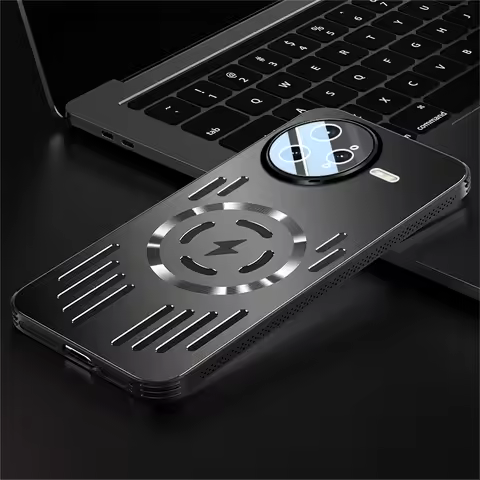 Luxury For XIAOMI Poco F7 Ultra F7 Pro F7Ultra Case Hard Metal Heat Dissipation Magnetic Wireless Ch