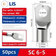 EZ SC16-6 SC25-8 SC35-8 SC1.5-95mm² Tinned Thicken Copper Lugs Ring Bolt Hole Crimp Terminal Wire We