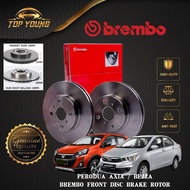 BREMBO PERODUA AXIA , BEZZA FRONT (DEPAN) 100% ORIGINAL BREMBO DISC BRAKE ROTOR & BRAKE PAD