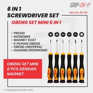 GRIP-ON 6-IN-1 SCREWDRIVER SET ELECTRONIC WATCH COMPUTER SCREWDRIVER
