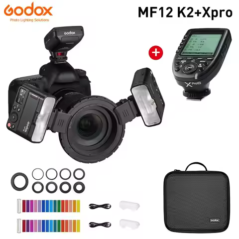 MF12/MF12 K2 Macro Flash Speedlite 2.4G Wireless Control TTL/M Mode Built-in Lithium Battery for Nik