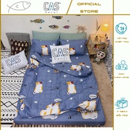 Bộ Chăn Ga Gối Cotton Poly CAS Decor - Hình Mèo Xinh ( 3 Món 4 Món 5 Món )