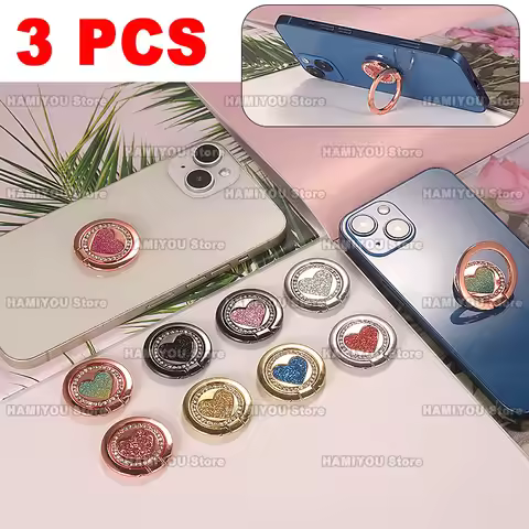 Luxury Diamond Shiny Gemstones Metal Mobile Phone Ring Bracket Universal Phone Holder Ring Bracket f