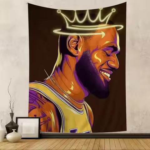 Basketball Superstar Lebron James Poster Tapestry Hippie Style Boys Room Art Wall Hanging Tapestries