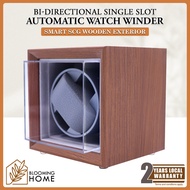 Wooden Automatic Watch Winder with Bi-directional Rotation Mode Watch Box Display Smart Wood Body