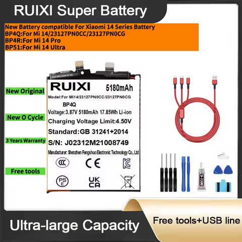 New Battery Compatible For Xiaomi 14 / Xiaomi 14 Pro / Xiaomi 14 Ultra Mobile Phone Batteries + Free