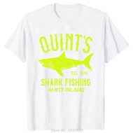 Quints Shark JAWS Amity Island 1975 Navy T-shirt Men Clothing Casual Basic T Shirt Oversized Fitness
