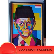 HIASAN DINDING Painting Painting Print Wall Decoration plus Bj Picture Frame. Habibie Size 85X65