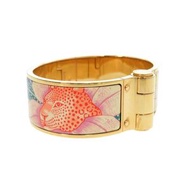 狀況良好 Hermès Charnière GM 豹紋金手鐲 1035 [二手] HERMES