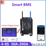 Daly Smart BMS With 4.3LCD polegadas UART 4S 6S 7S 8S 30A 40A 60A 80A 100A 120A 150A 200A Bluetooth 