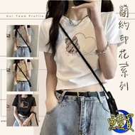 [Cool Buy] Short Top T-shirt Women Short Sleeve Top Short T Round Neck Top Women's Clothing T-shirt 