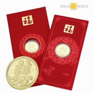 Gold Scale Jewels 999 Pure Gold 囍 Prosperity Red Packet Coin