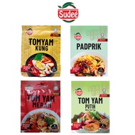 SUDEE Pes Siam Segera Instant - Padprik | Tom Yam Merah | Tom Yam Putih | Tom Yam Kung 35 gram