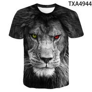 Animal Lion T-shirt Men Brand O-neck Short Sleeve Anime Cartoon 3d Print Men's T-shirts Casual Shirt Large Size Xs-6xl