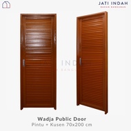 Wadja Public Door Pintu +Kusen Galvalume Warna Coklat Jati/Kamar Mandi