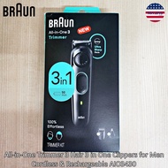 Braun® Beard Trimmer 3 Hair Clippers for Men Cordless & Rechargeable เครื่องเล็มหนวดเครา สำหรับผู้ชา