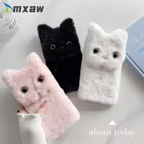 Cute Cat Ears Phone Case For Motorola Moto E G8 G7 Power Lite Play E6 Play G6 Plus E6S E6i Plush Bac