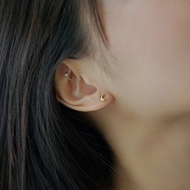 Mini 訂製款 316L醫療鋼 小弦月轉珠耳環