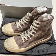 Balenciaga 巴黎世家 滿版logo高筒帆布鞋 43