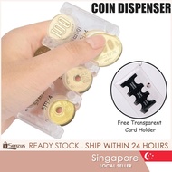 [SG SELLER] Coin Dispenser For Women, Solid Color Small Change Storage Purse - Compact Coin Box Wall