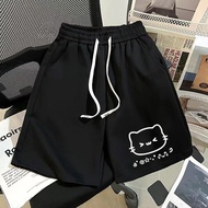 Lazy Style Japanese Style Cute Cat Shorts Loose Large Size Cover Flesh Sweet Cool Waist Shorts to Kn