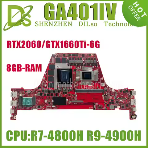 KEFU GA401IV Laptop Motherboard For ROG Zephyrus G14 GA401I GA401II Mainboard R7-4800H R9-4900H GTX1