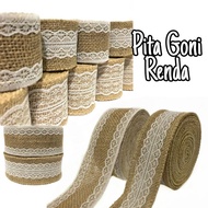 PER 2 METERS - HESSIAN/ BURLAP LACE JUTE RIBBON 3 SIZES