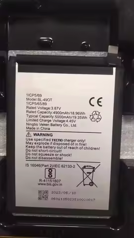 Have tecno logo New Battery 5000mAh BL-49OT For Tecno Camon 20, CK6, CK6n, Tecno Camon 20 Pro, CK7n 