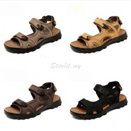 Ready Stock！Size 38-47  Cowhide Leather Beach Sandal Outdoor Sandals Cow Leather Hiking Sandal Slipp