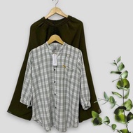 New Onesett Combinasi Crinkle JUMBO Setelan Wanita Crinkle Motif Salur Combinasi