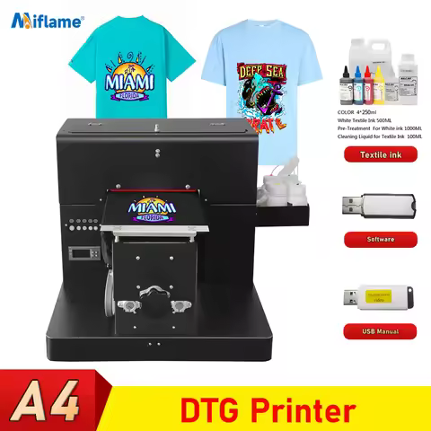 Automatic A4 T-Shirt Printing Machine A4 DTG Printer For Epson L805 Flatbed DTG Printer Direct to Ga