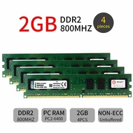 ชุด8GB KVR800D2N6K2 4X2GB/4G DDR2 800MHz DIMM เดสก์ท็อป Intel RAM สำหรับ Kingston