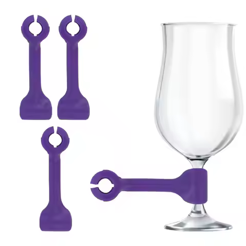 4Pcs Silicone Wine Glass Dishwasher Goblet Holder Anti-Slip Safer Saver Utensils Saver Wine Glass Cl