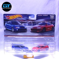 Hot Wheels Premium Twin Pack Mitsubishi Lancer Evolution VI, 95 Mitsubishi Eclipse